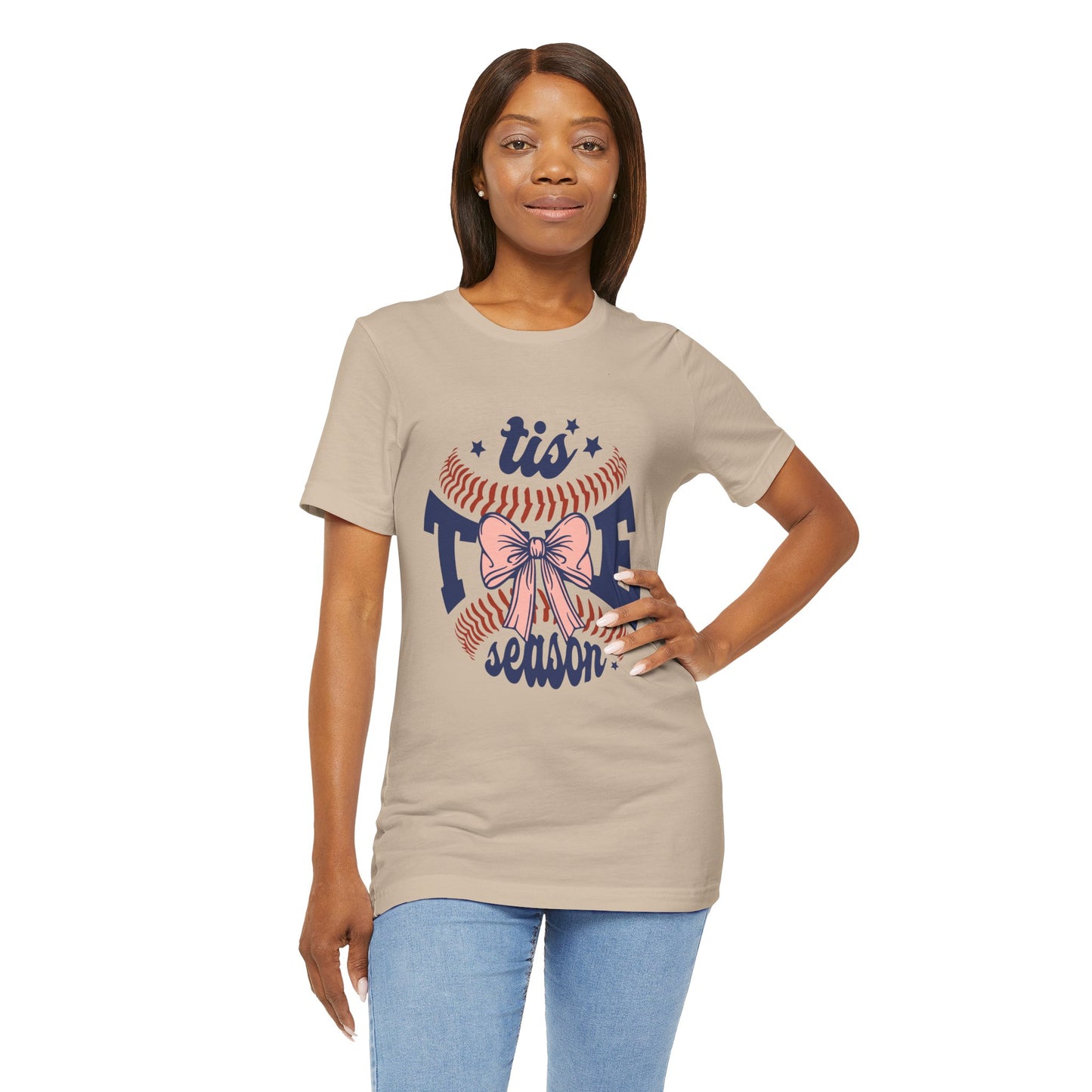 "Tis Tee Season Unisex Jersey Short Sleeve Tee - Perfect for Baseball Lovers"