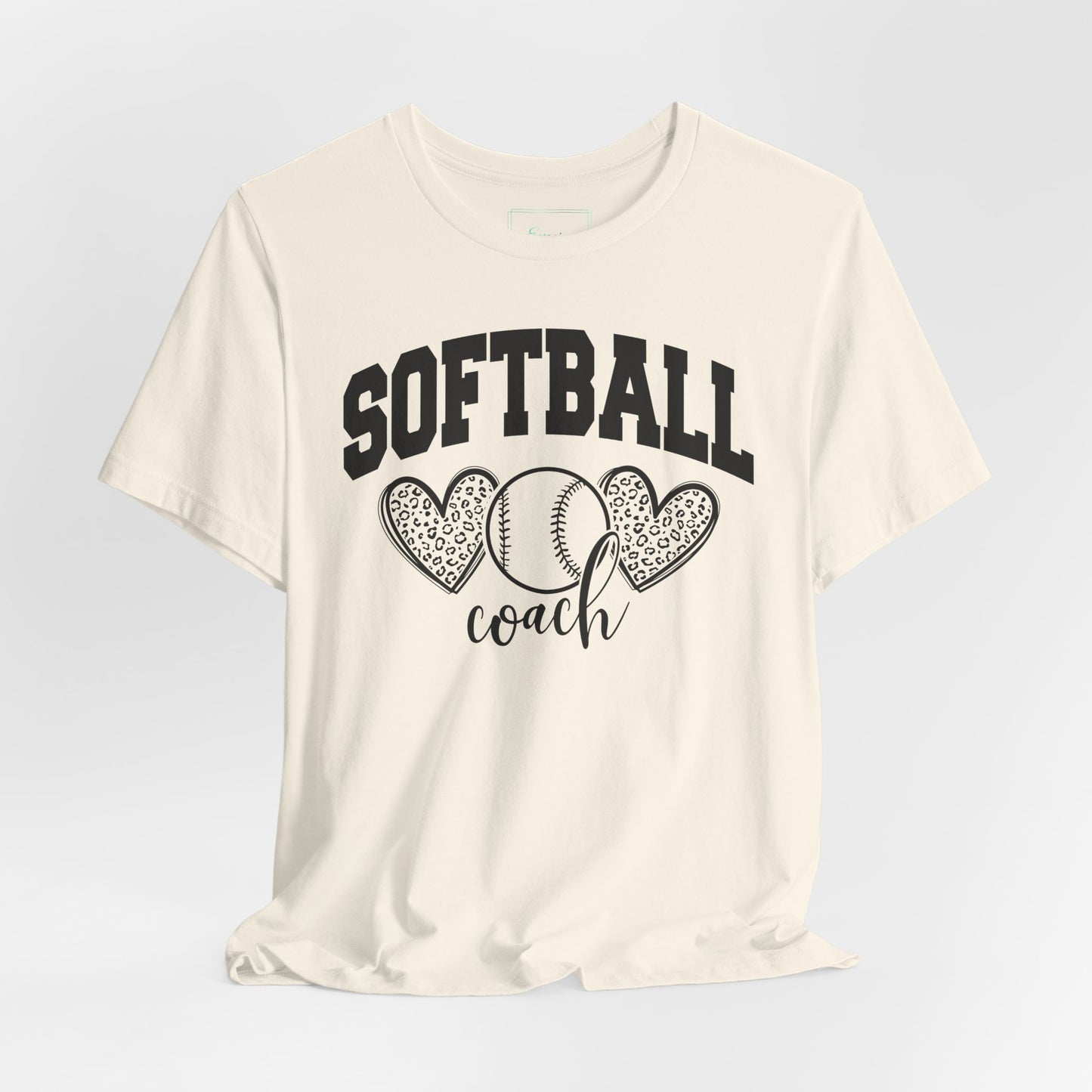 Softball Coach Hearts T Shirt (Light)