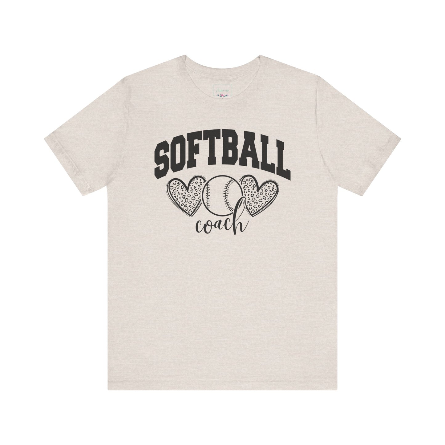 Softball Coach Hearts T Shirt (Light)