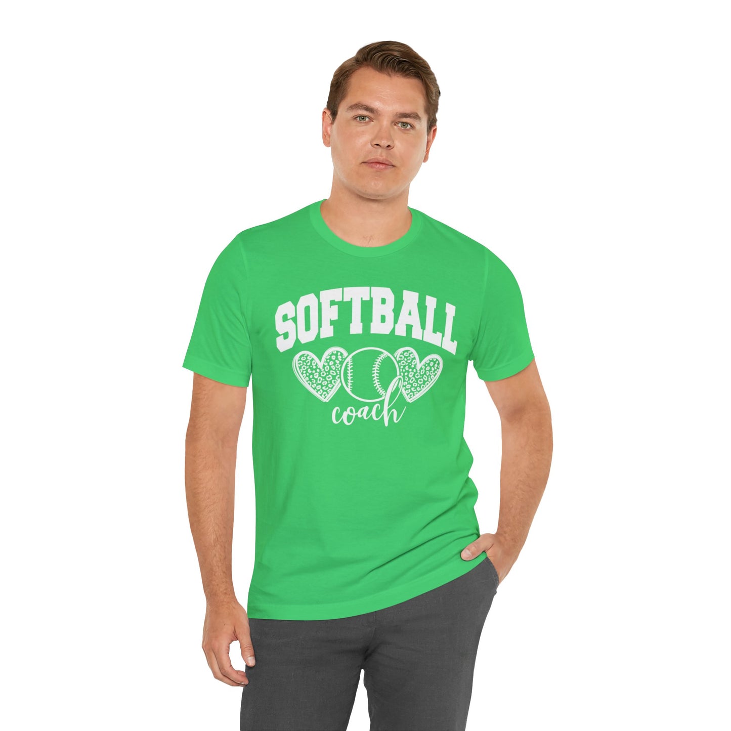 Softball Coach Hearts T Shirt (Light 2)