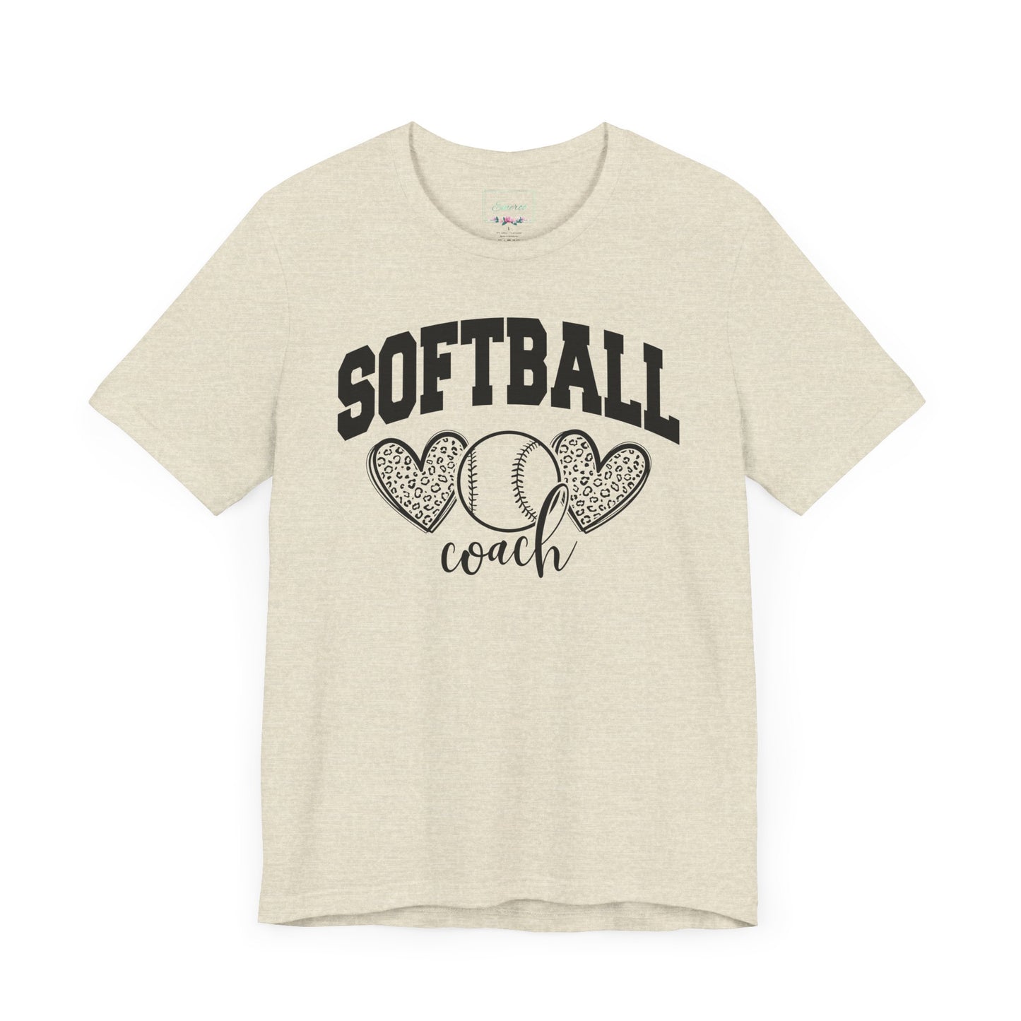 Softball Coach Hearts T Shirt (Light)