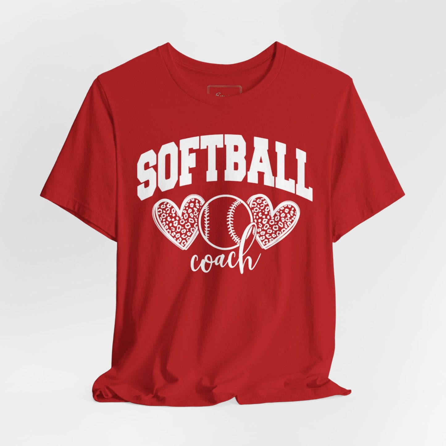 Softball Coach Hearts T Shirt (Dark 1)