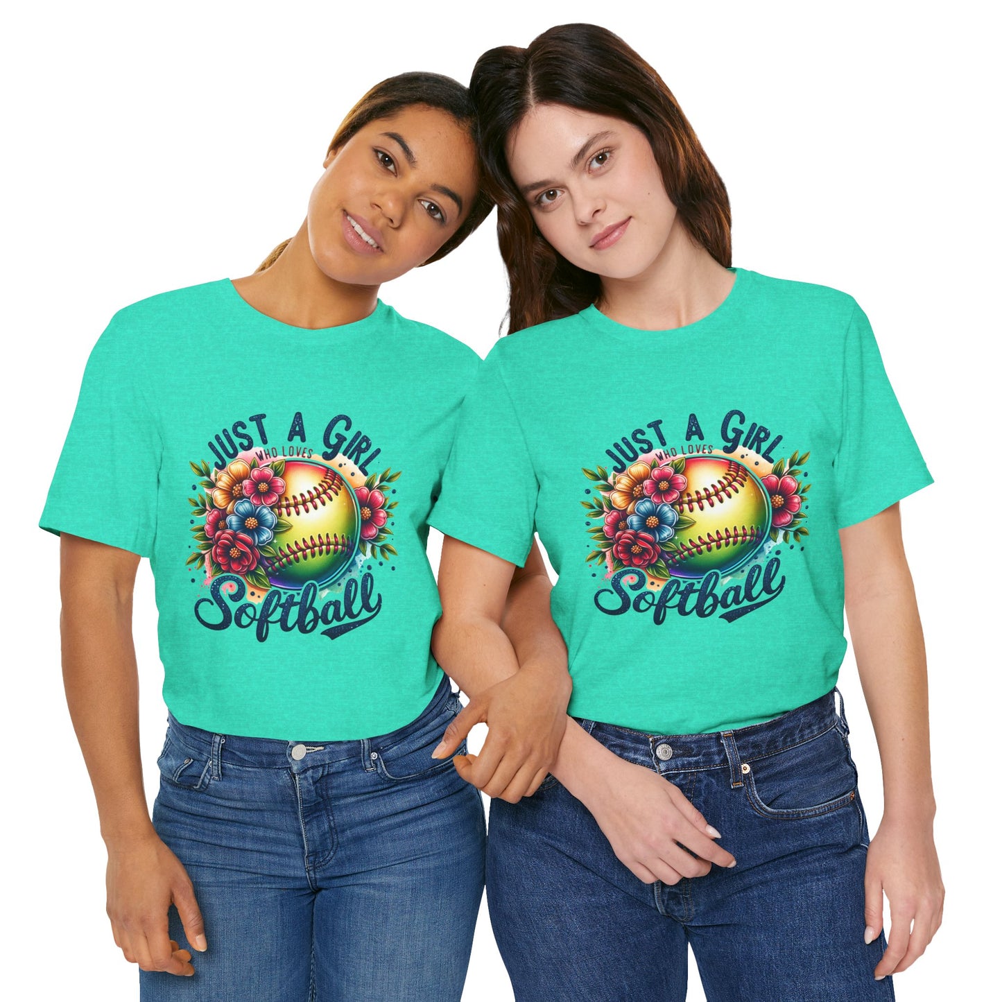Just a girl who loves softball t-shirt