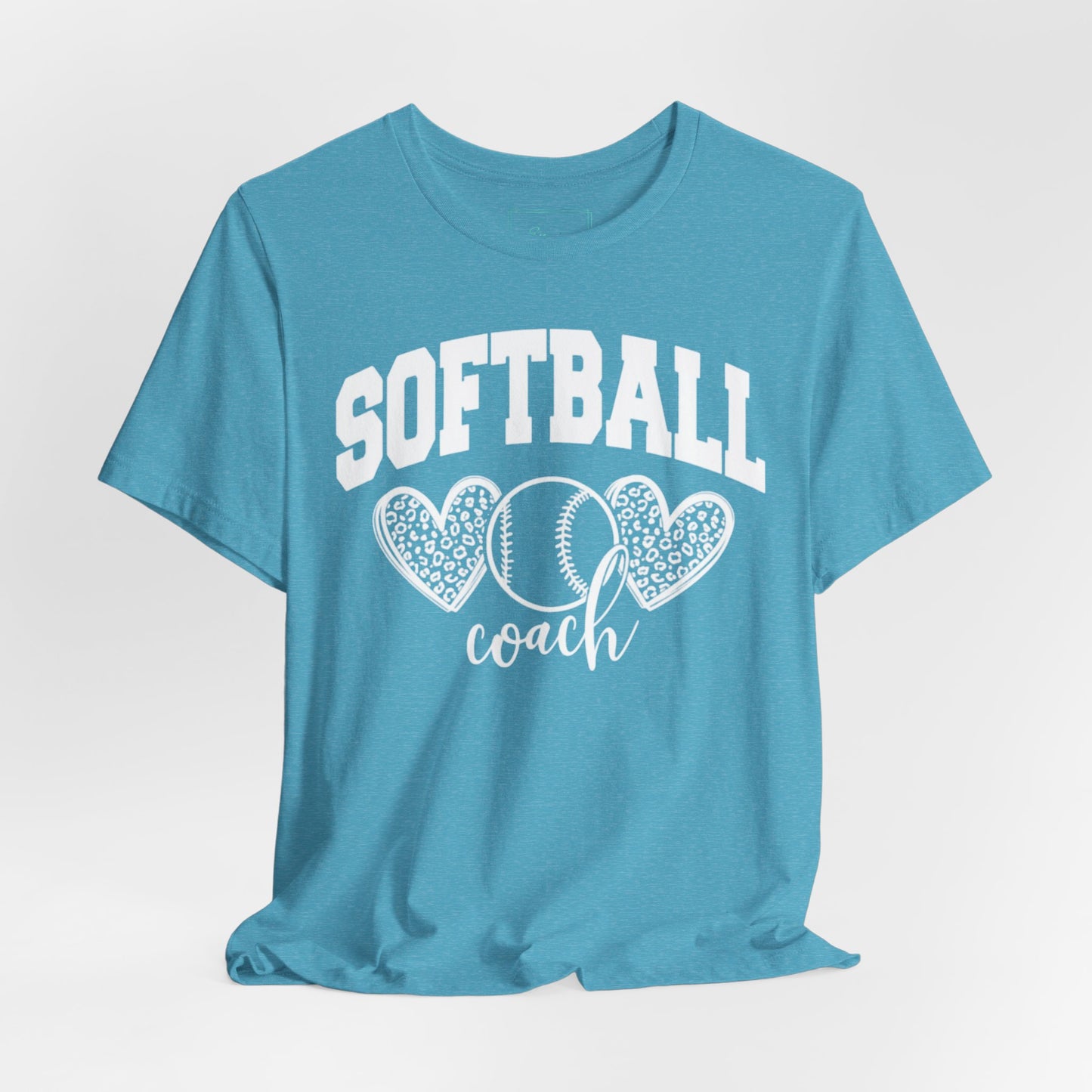Softball Coach Hearts T Shirt (Light 2)