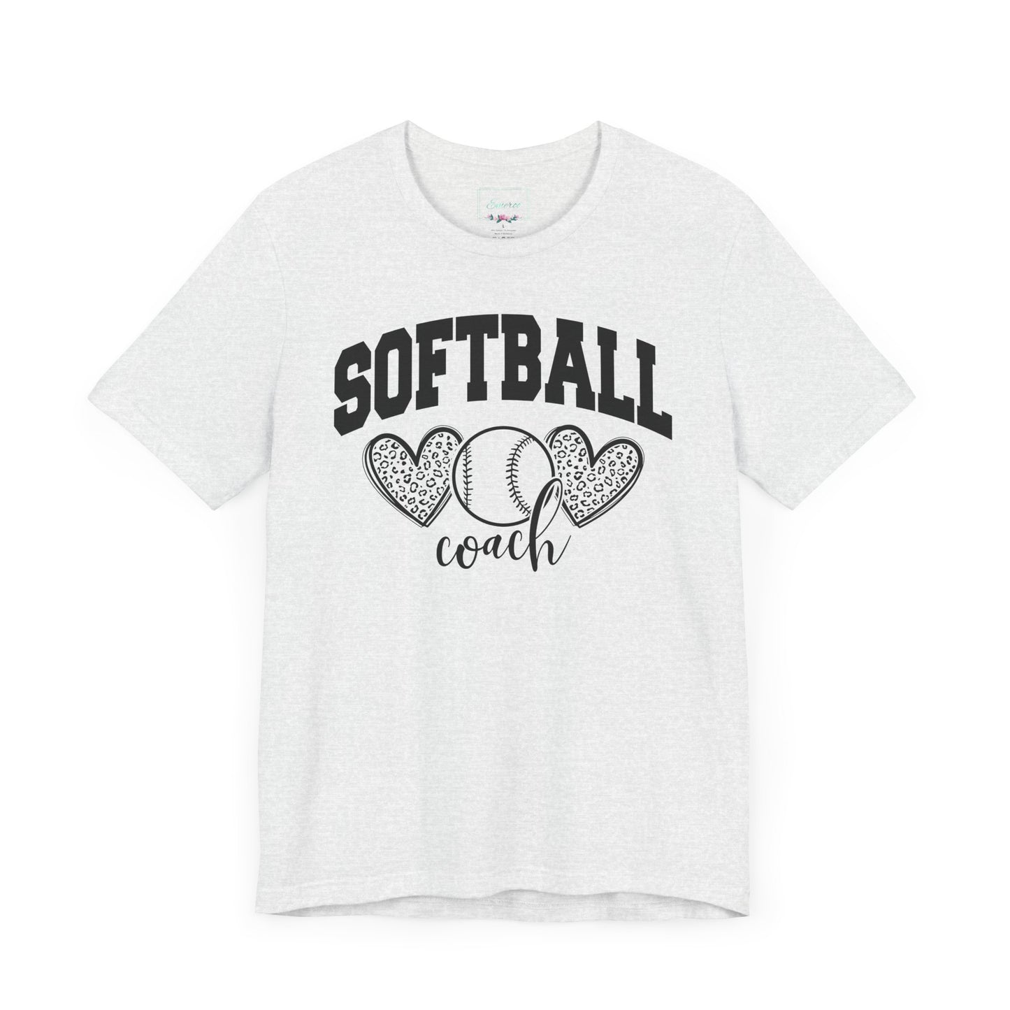 Softball Coach Hearts T Shirt (Light)