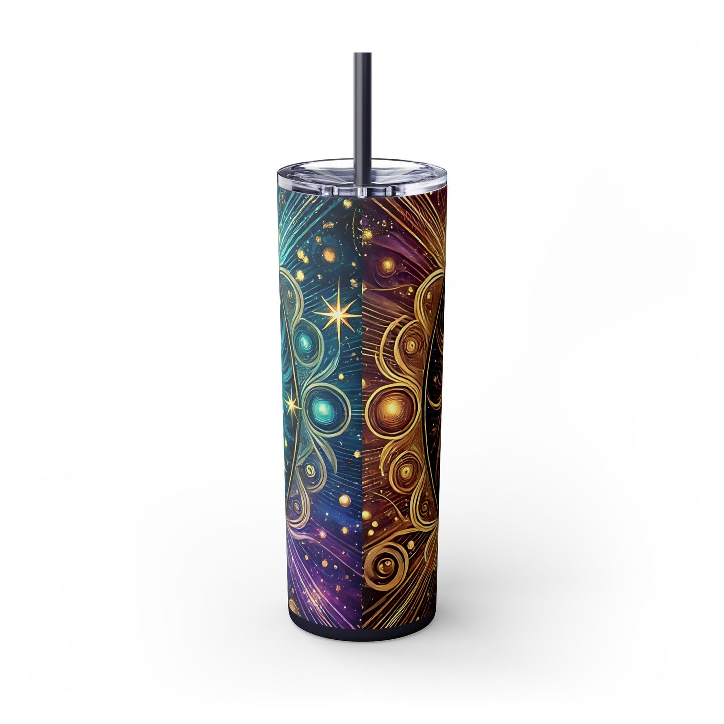 Sun and Moon Skinny Tumbler with Straw, 20oz