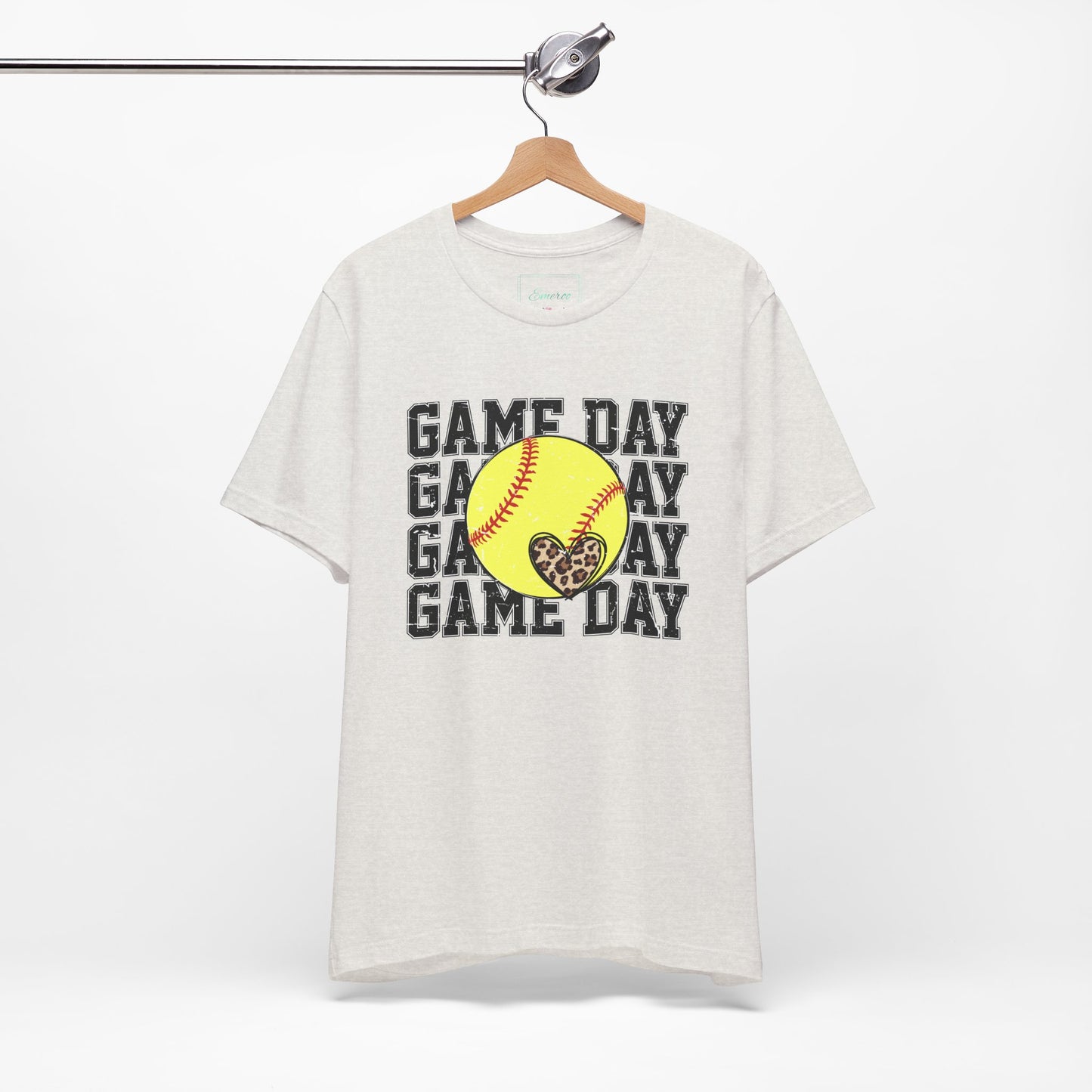 Softball Game Day Heart T Shirt (Light)