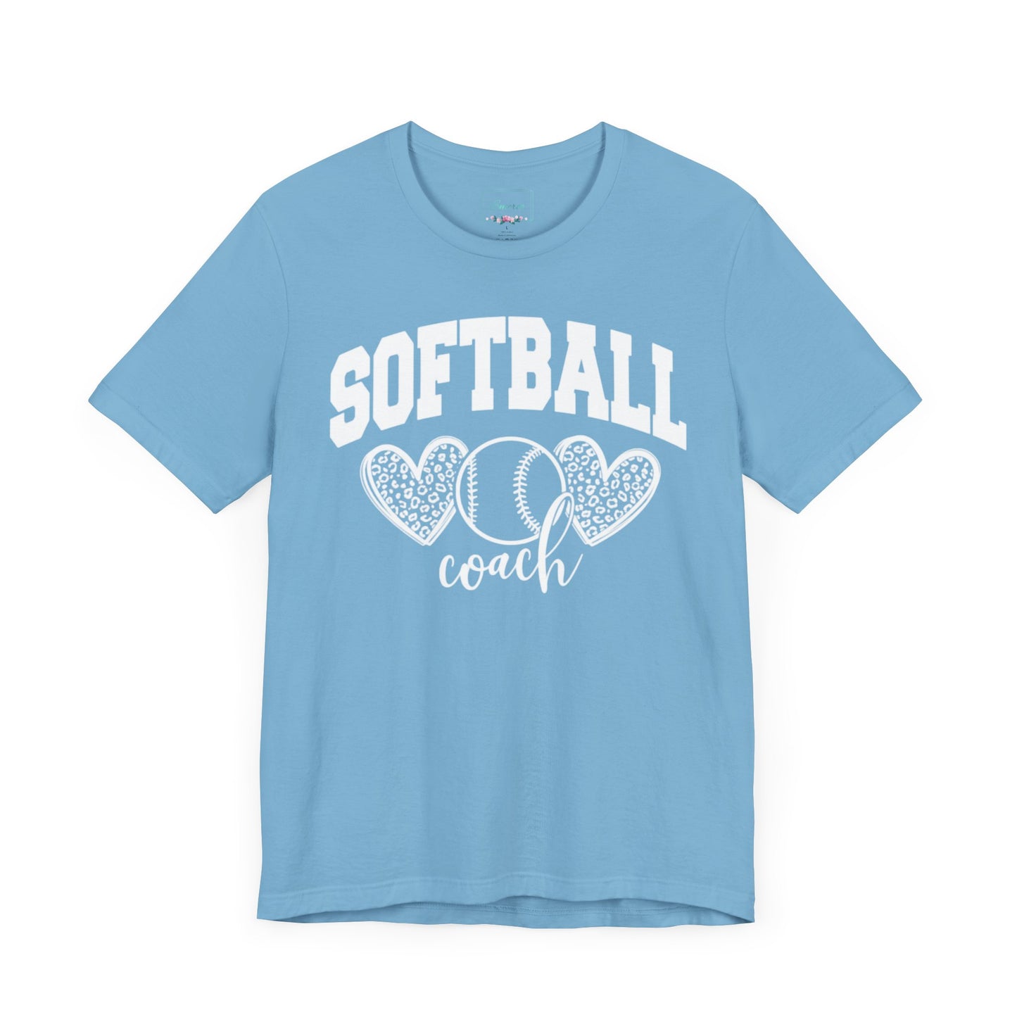 Softball Coach Hearts T Shirt (Light 2)