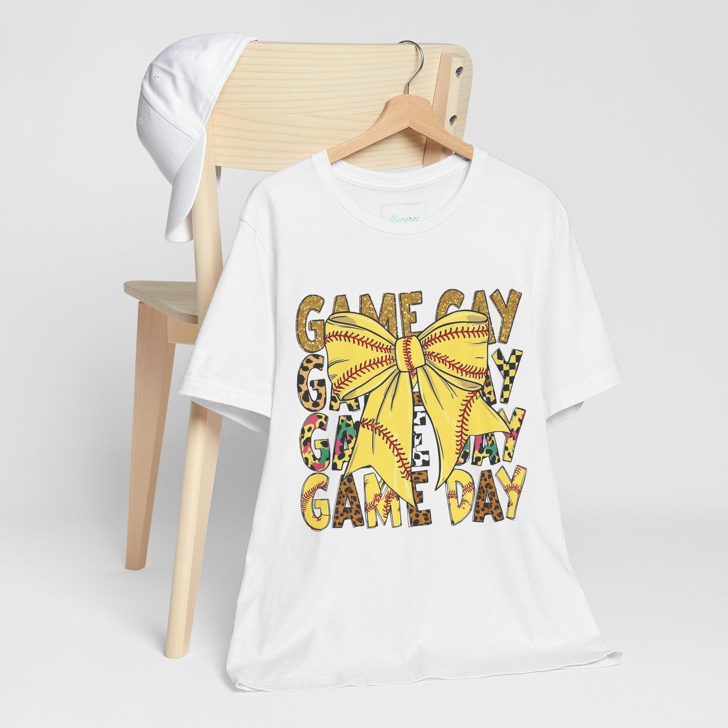 Softball Game Day Coquette Bow T Shirt