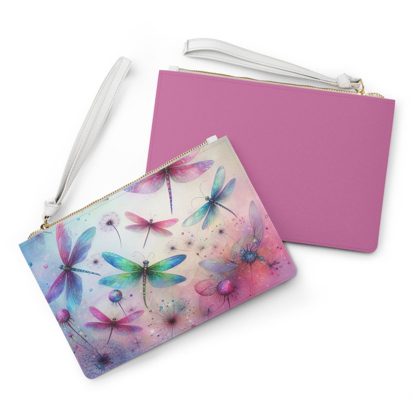 Watercolor Dragonfly Clutch Bag