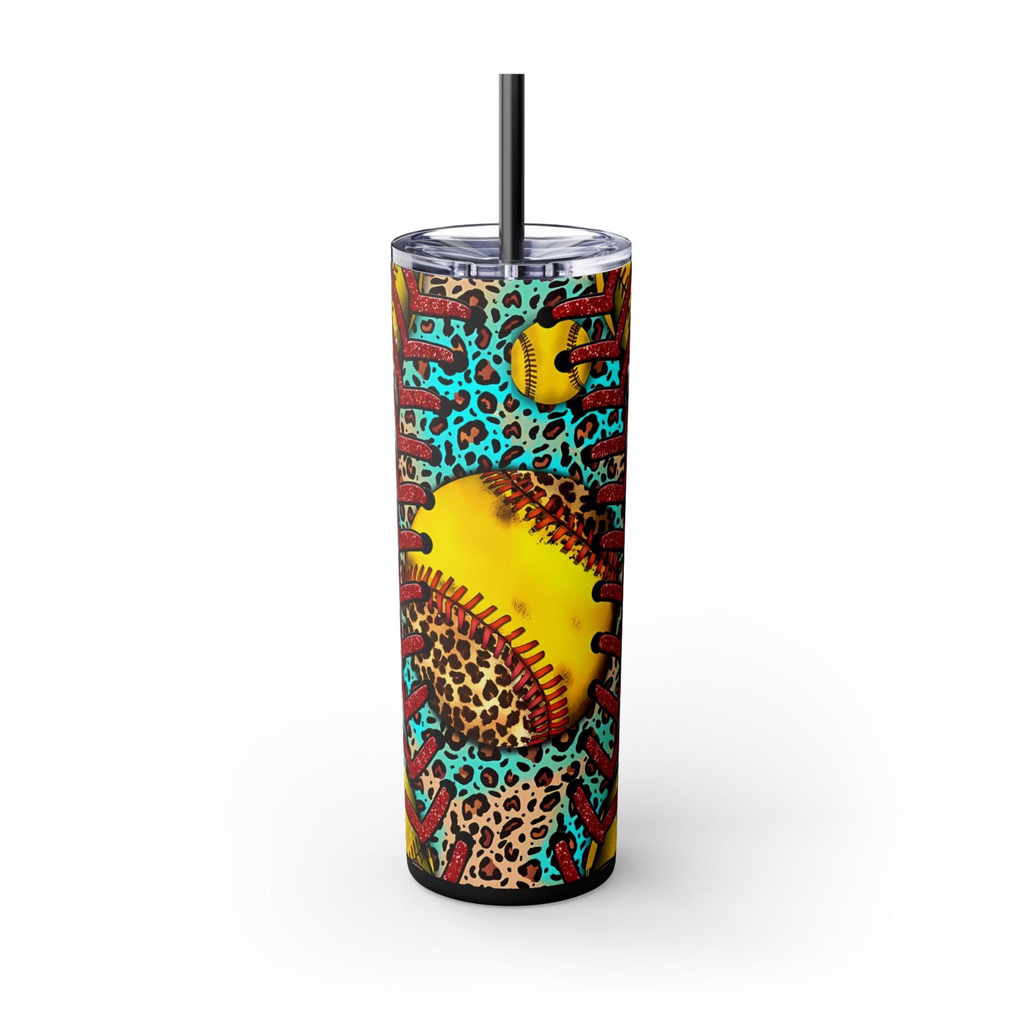 Softball Mom Skinny Tumbler with Straw, 20oz