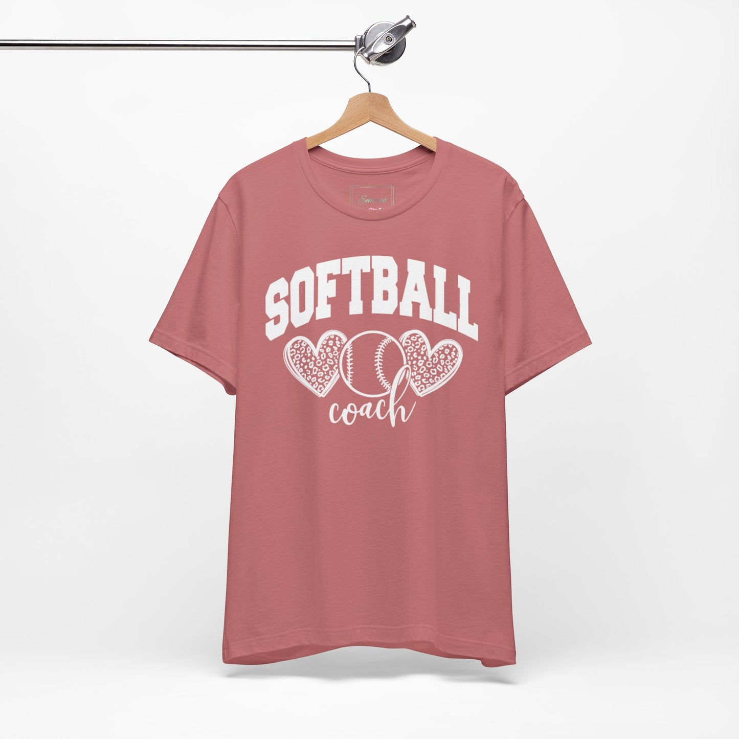 Softball Coach Hearts T Shirt (Dark 1)