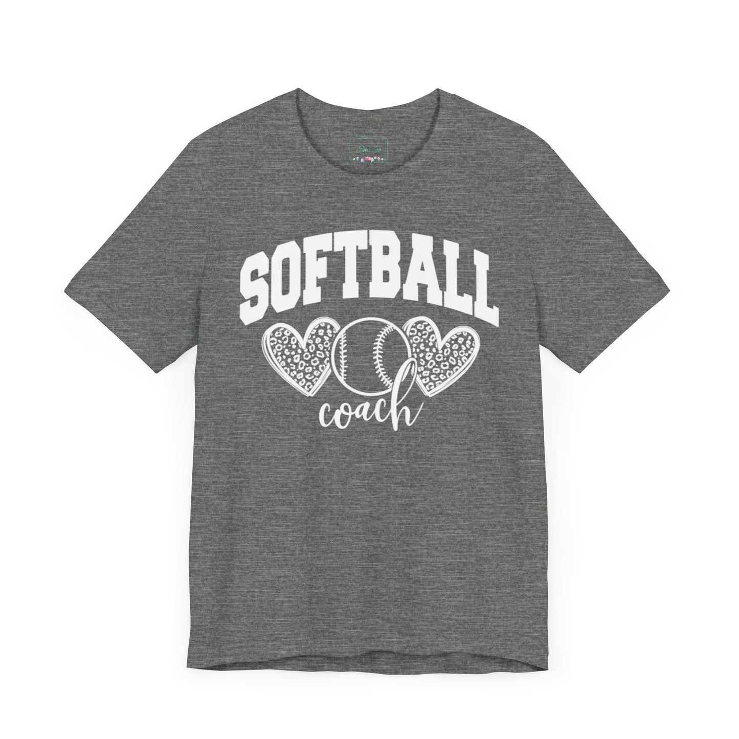 Softball Coach Hearts T Shirt (Dark 1)