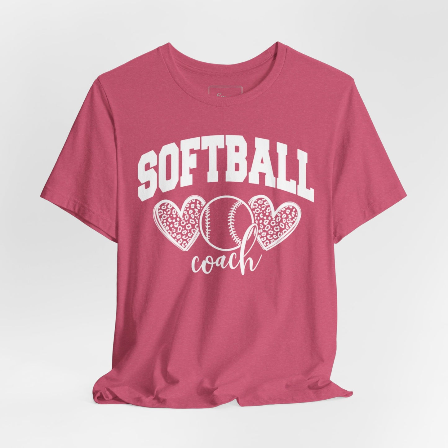 Softball Coach Hearts T Shirt (Dark 1)