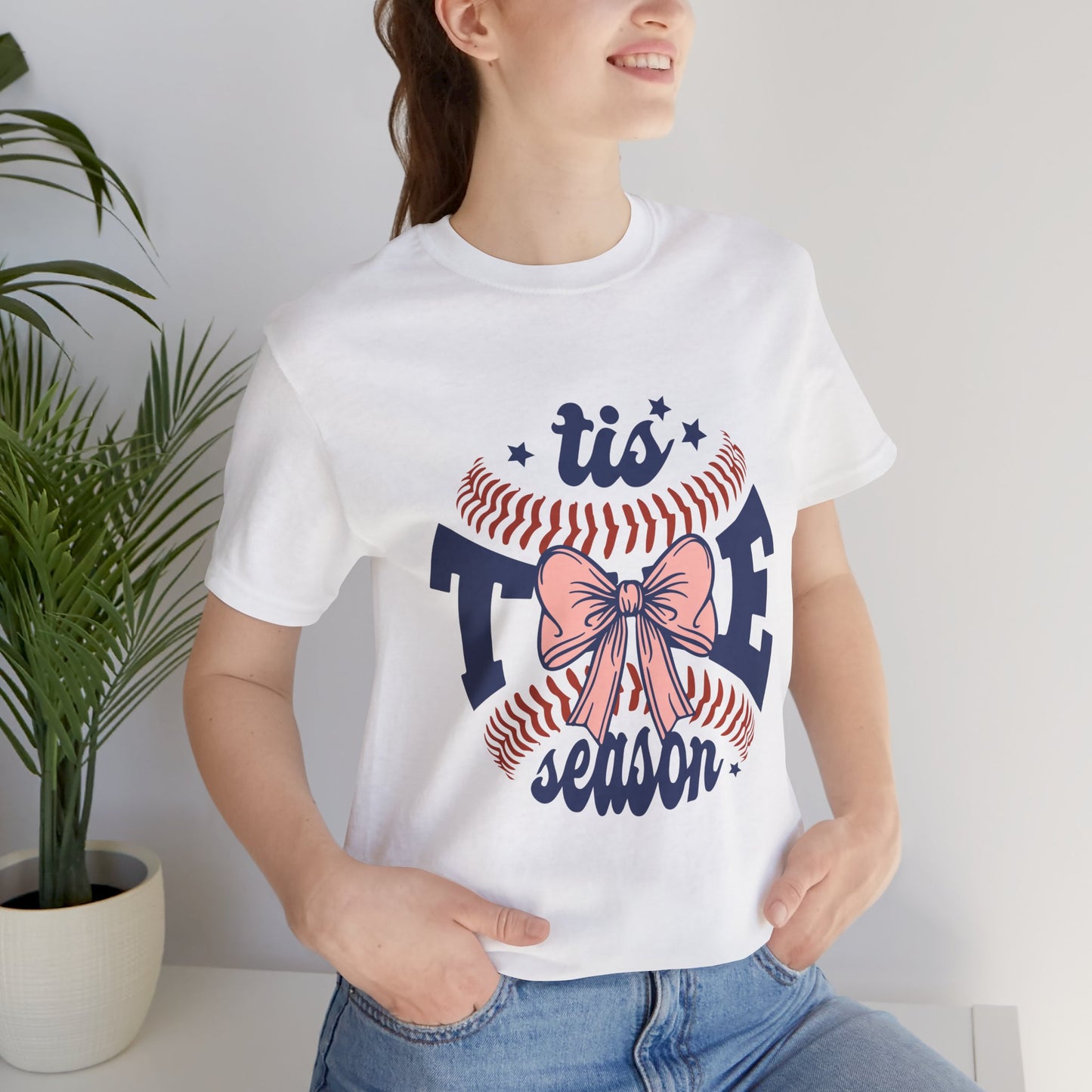 "Tis Tee Season Unisex Jersey Short Sleeve Tee - Perfect for Baseball Lovers"