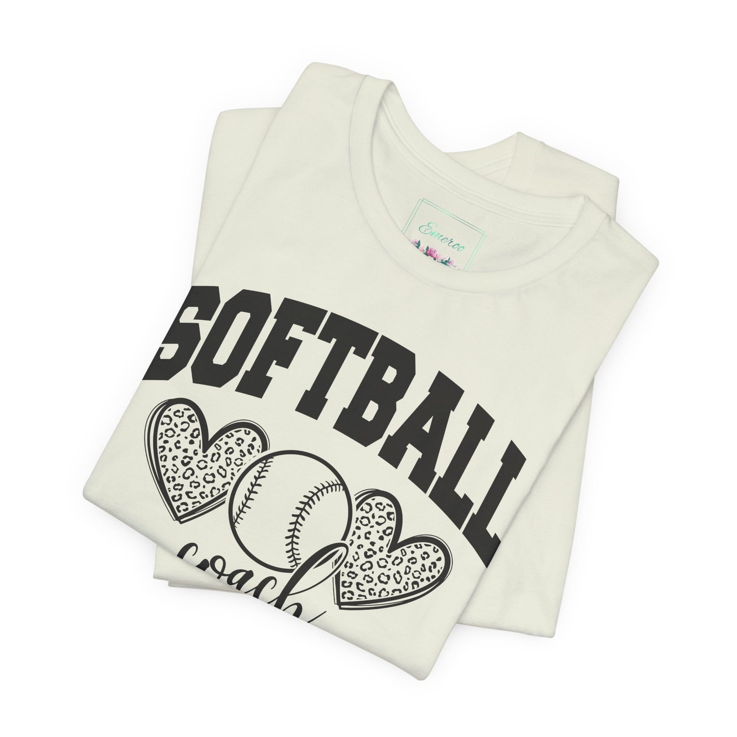 Softball Coach Hearts T Shirt (Light)