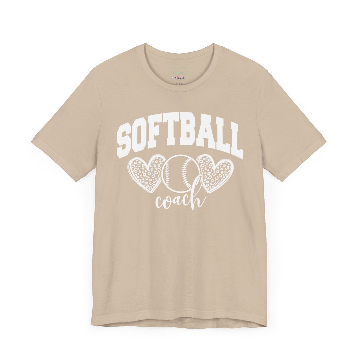 Softball Coach Hearts T Shirt (Light 2)