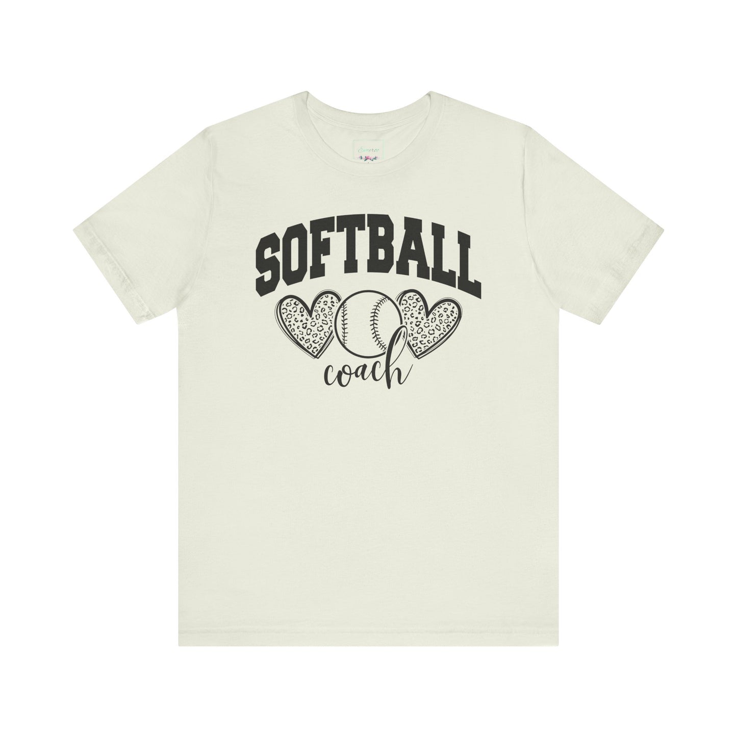 Softball Coach Hearts T Shirt (Light)