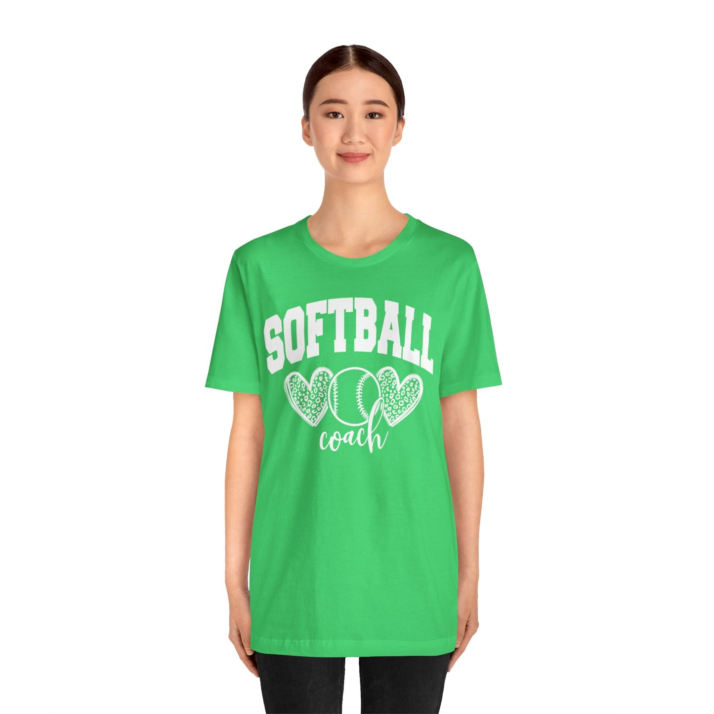 Softball Coach Hearts T Shirt (Light 2)