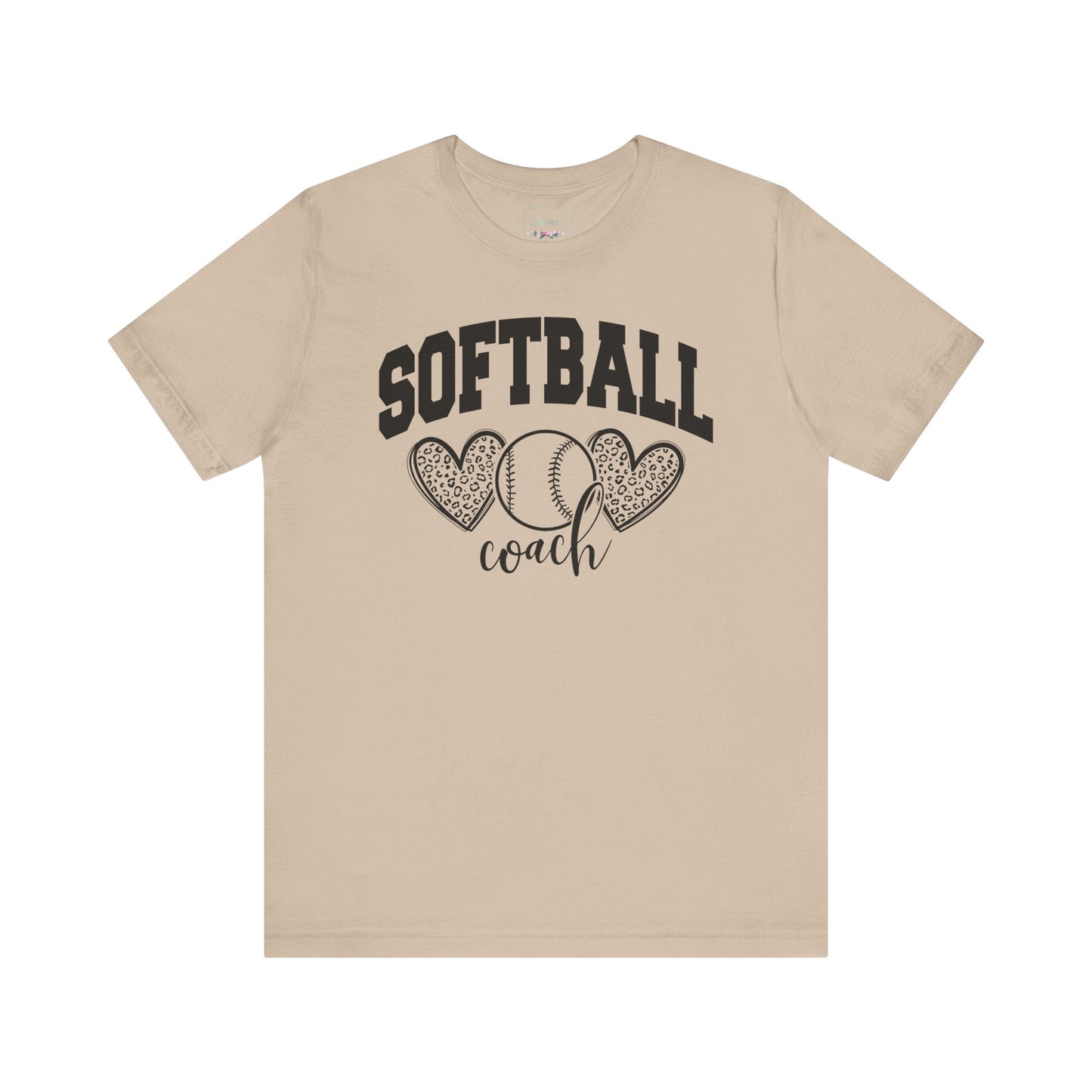 Softball Coach Hearts T Shirt (Light)