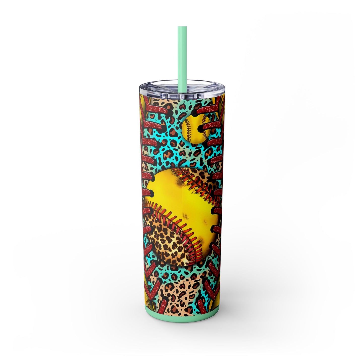 Softball Mom Skinny Tumbler with Straw, 20oz