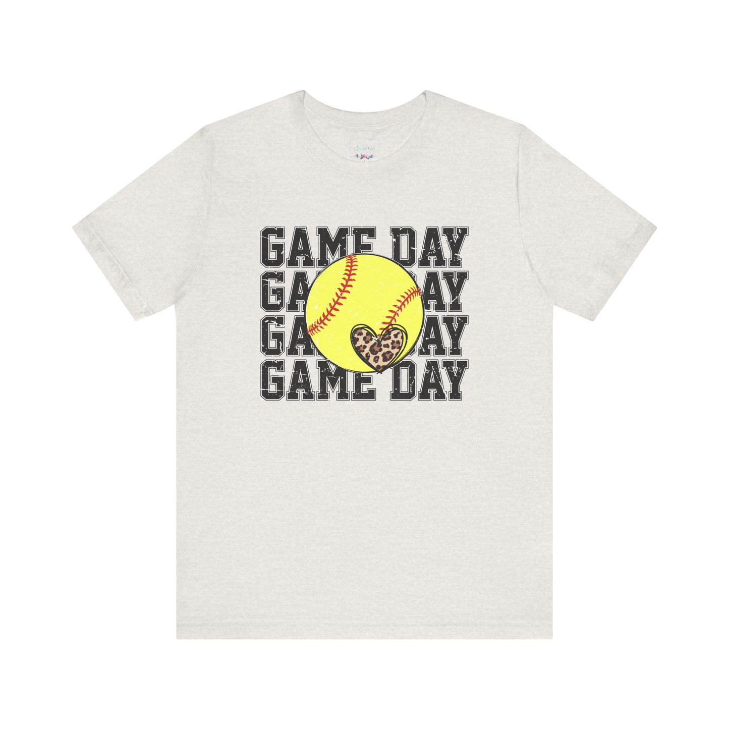 Softball Game Day Heart T Shirt (Light)
