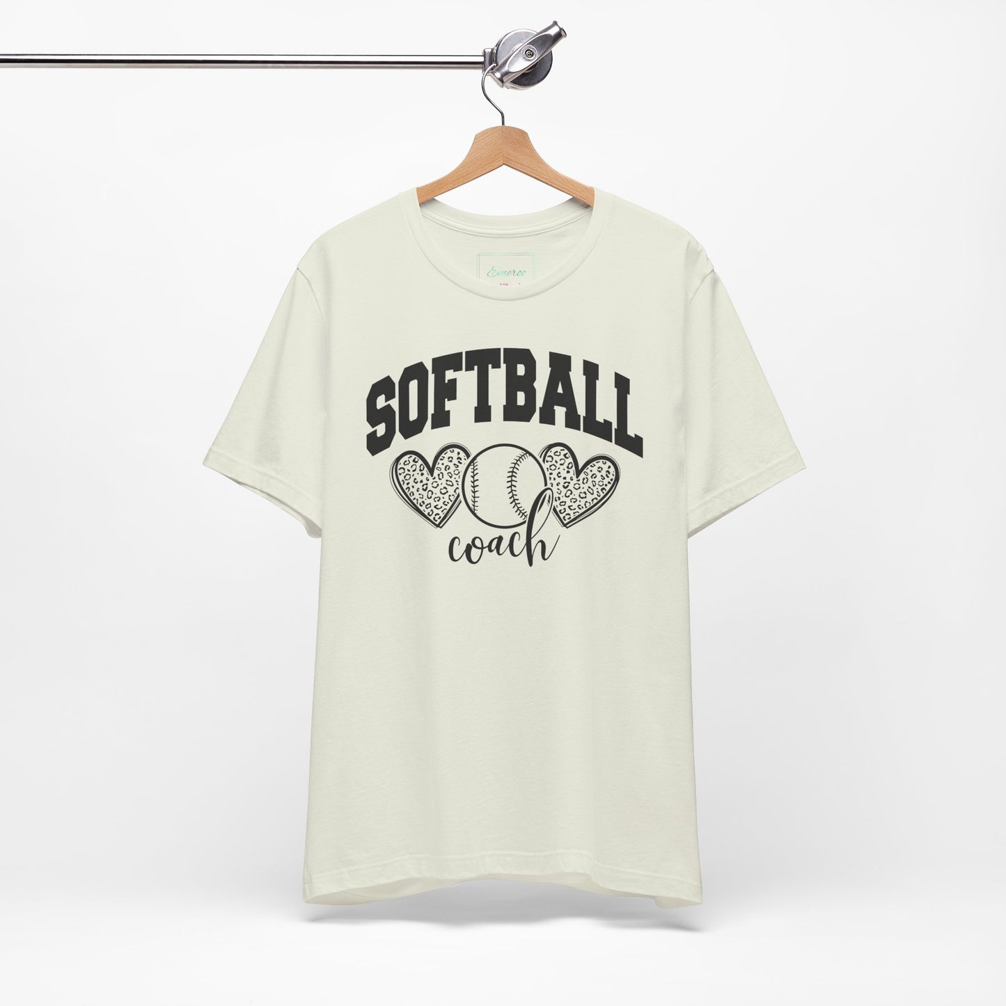 Softball Coach Hearts T Shirt (Light)