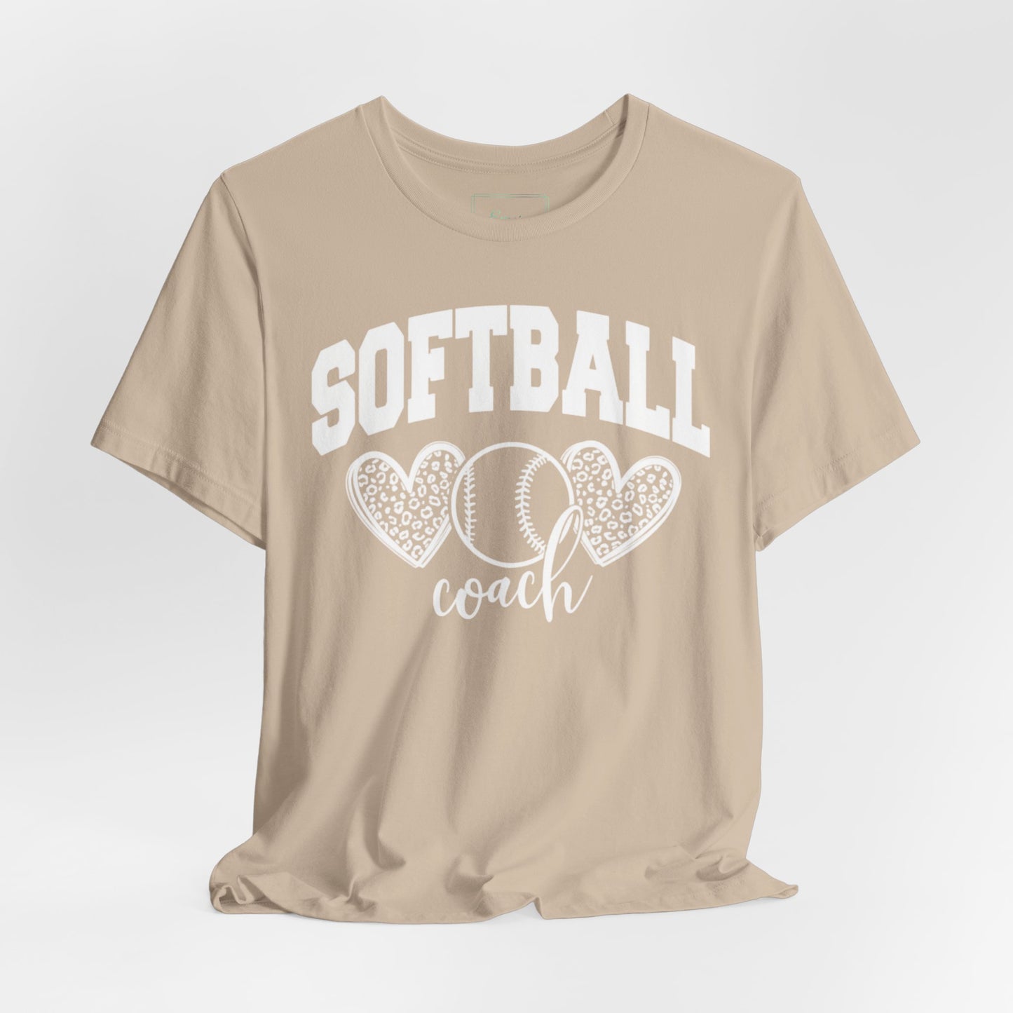Softball Coach Hearts T Shirt (Light 2)
