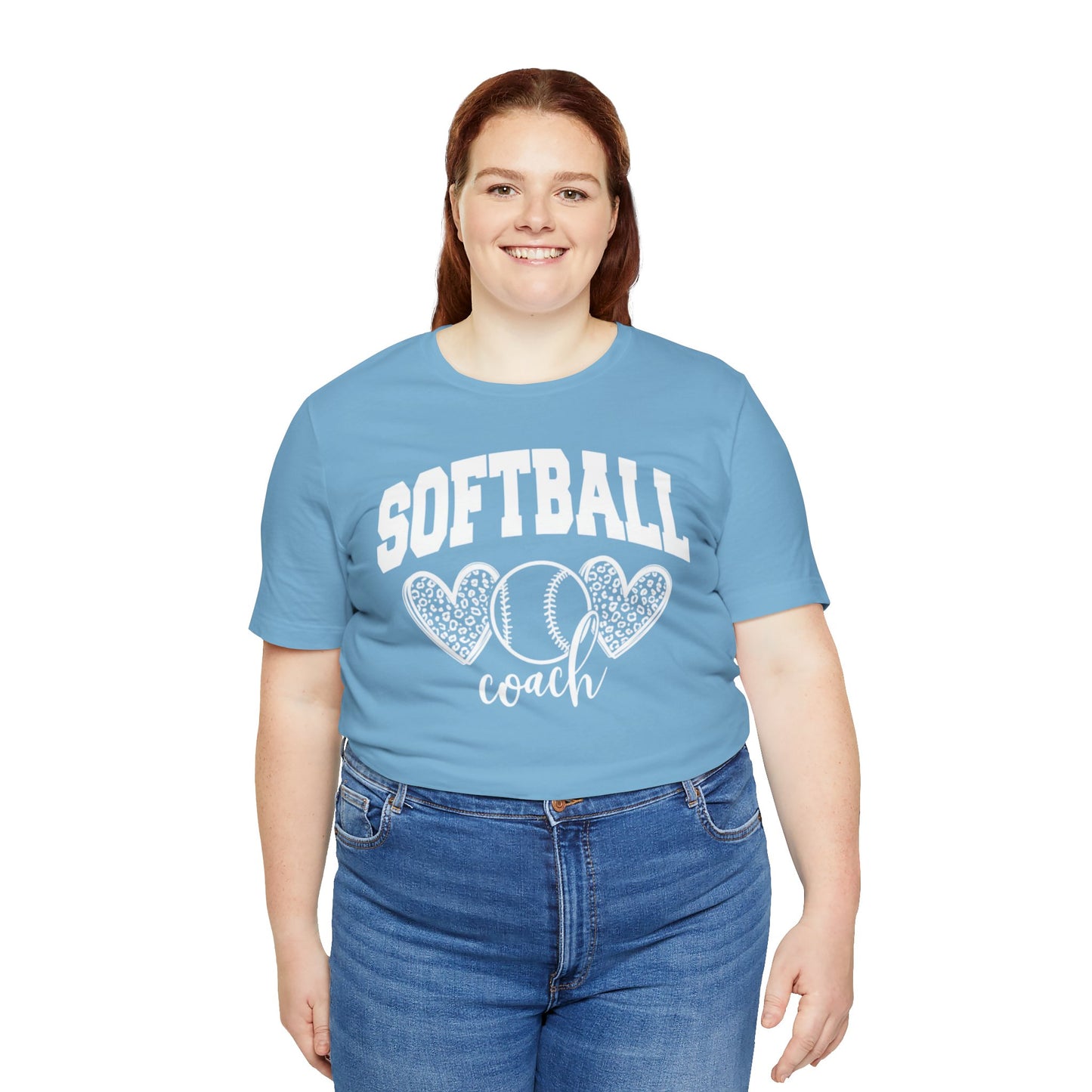 Softball Coach Hearts T Shirt (Light 2)