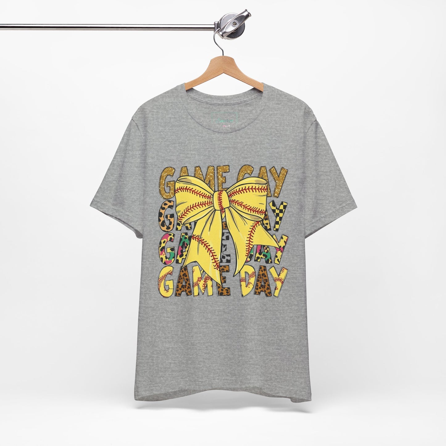 Softball Game Day Coquette Bow T Shirt