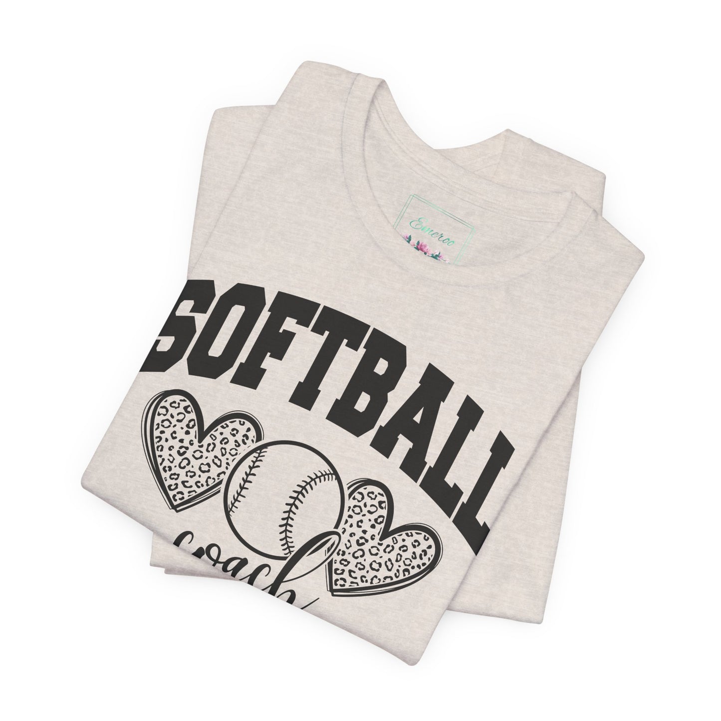 Softball Coach Hearts T Shirt (Light)