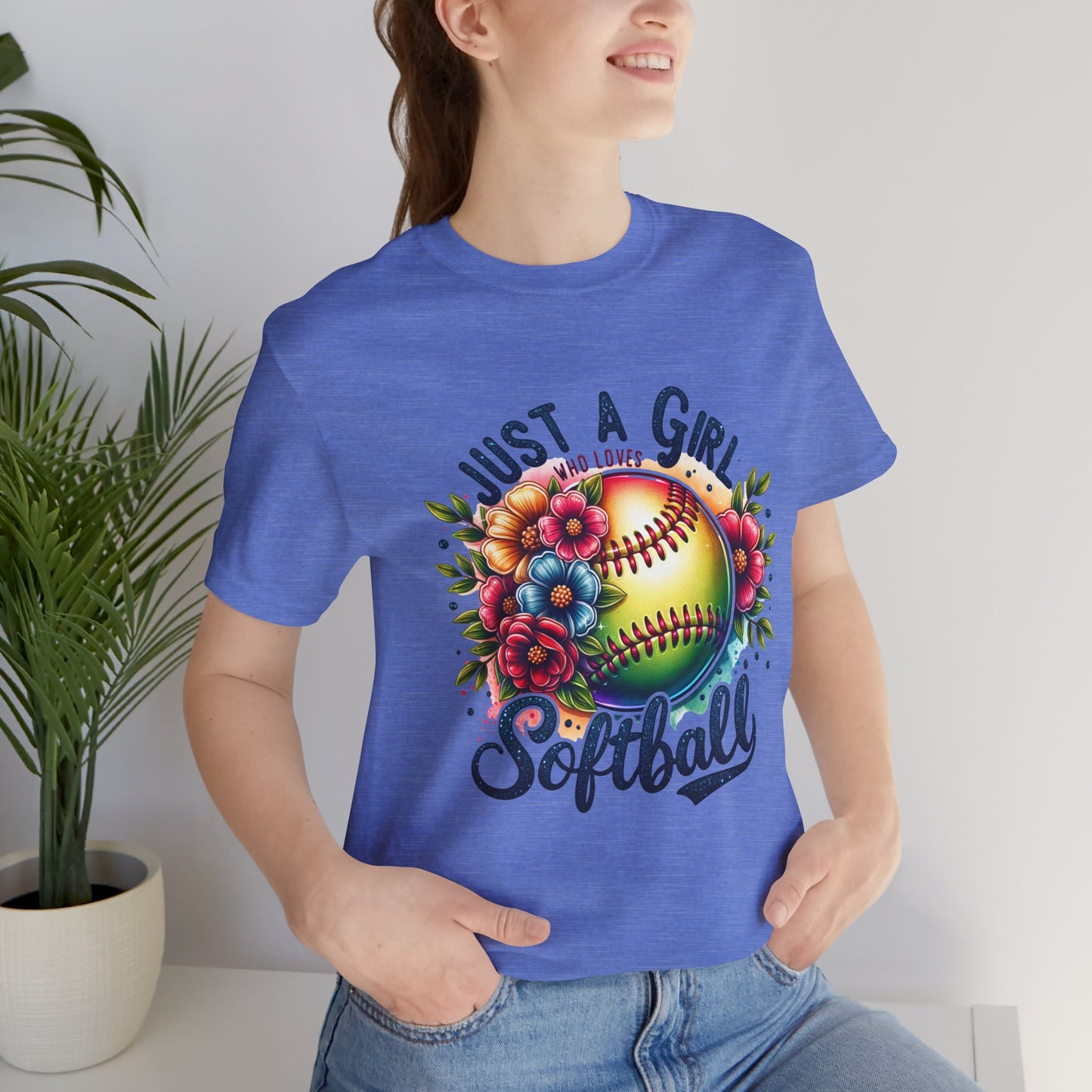 Just a girl who loves softball t-shirt