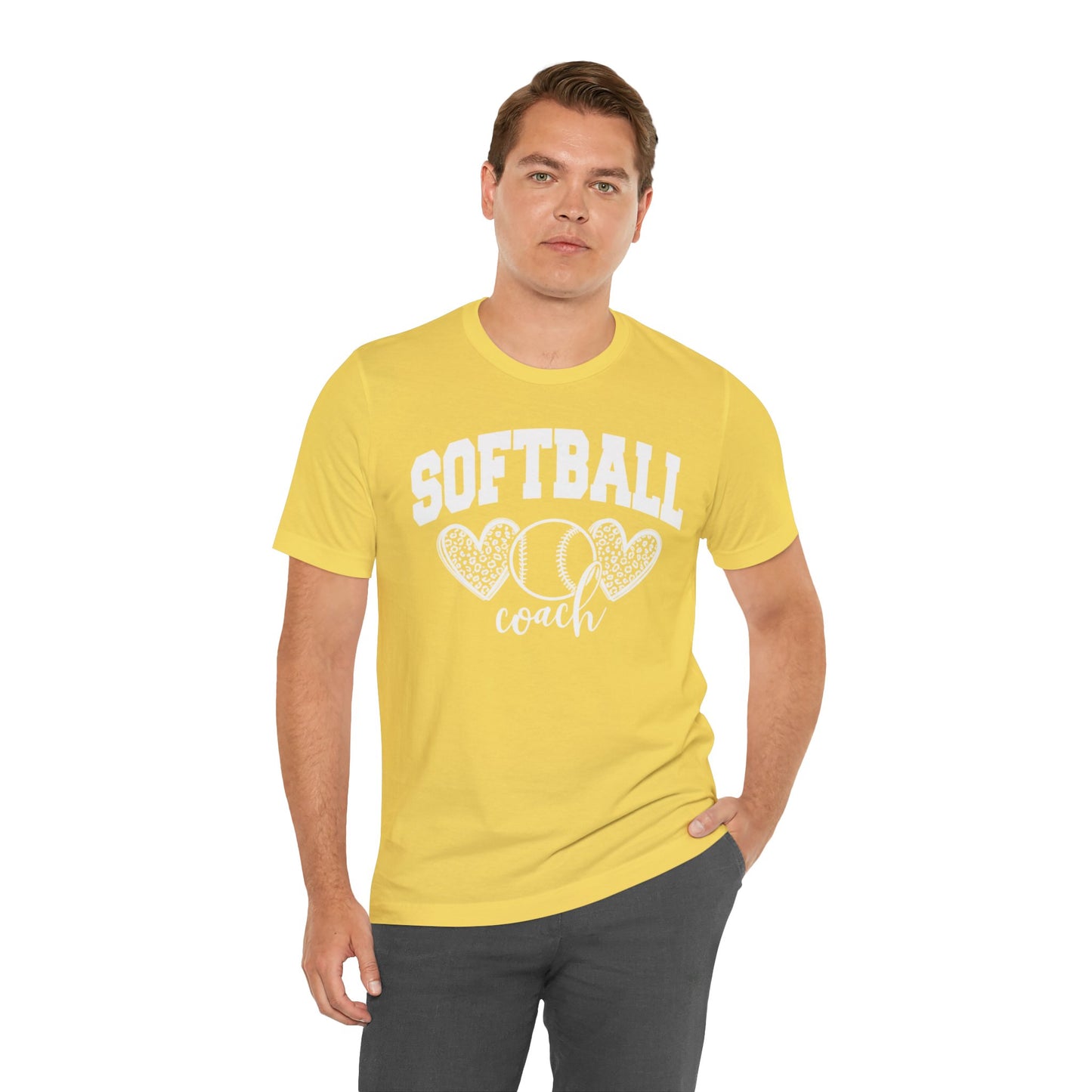 Softball Coach Hearts T Shirt (Light 2)