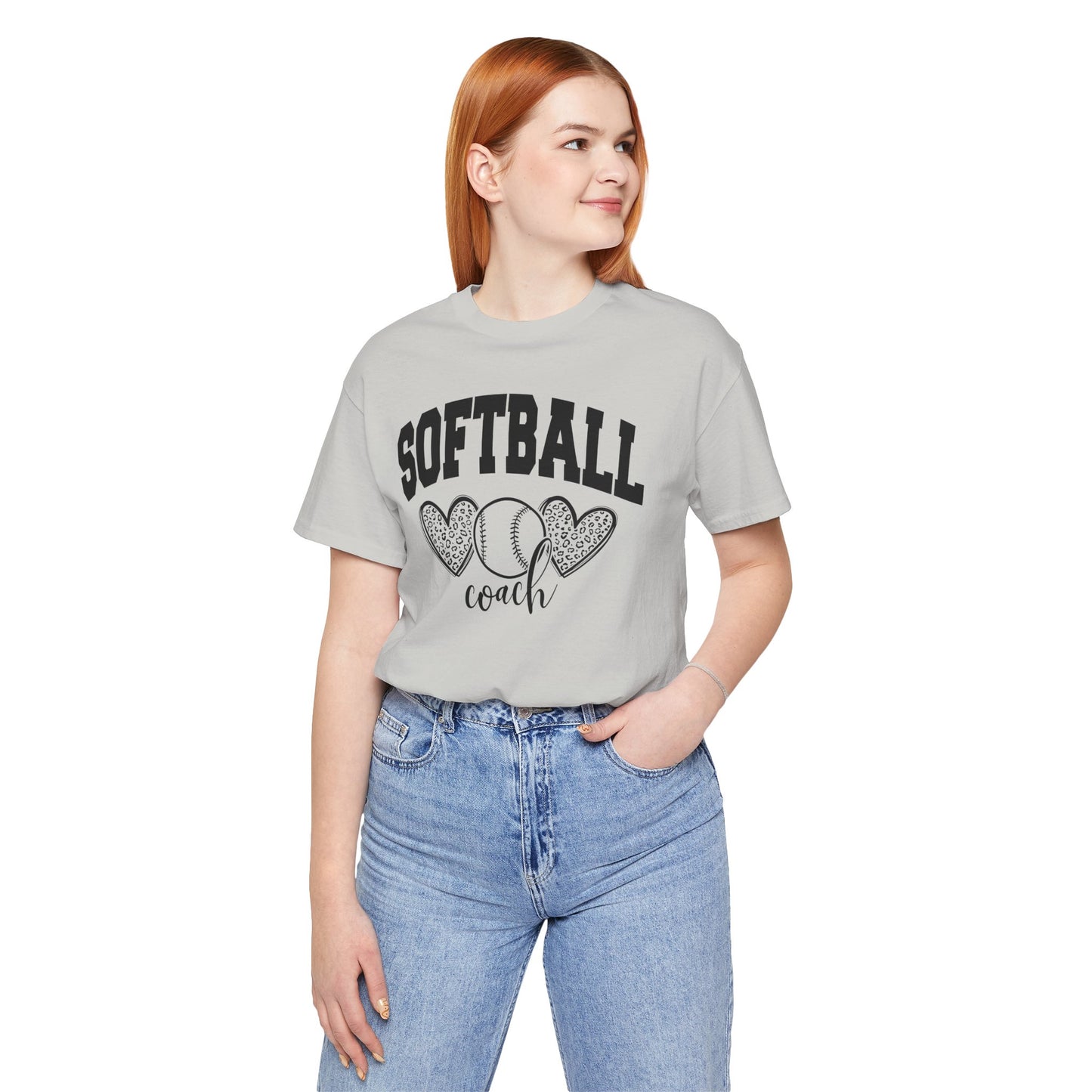 Softball Coach Hearts T Shirt (Light)
