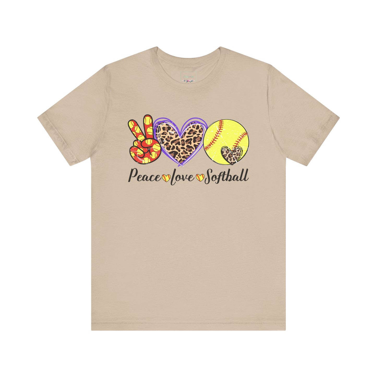Peace Love Softball T Shirt (Light)