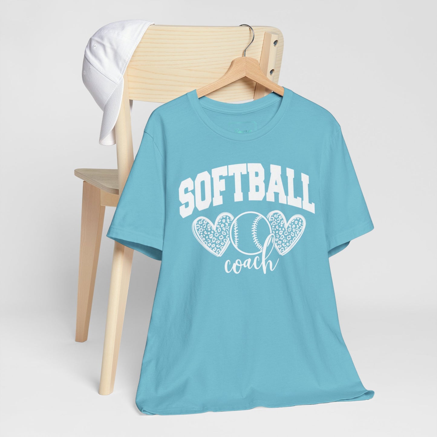 Softball Coach Hearts T Shirt (Light 2)