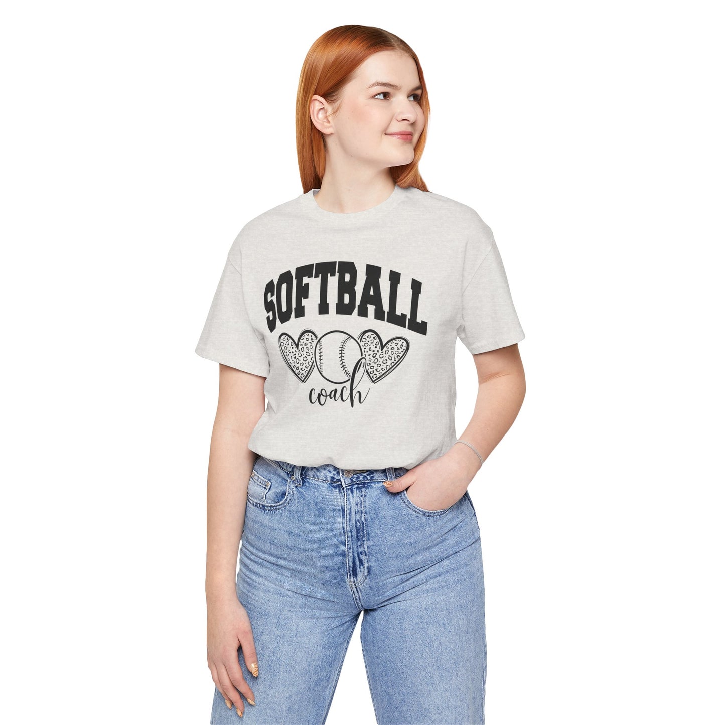 Softball Coach Hearts T Shirt (Light)