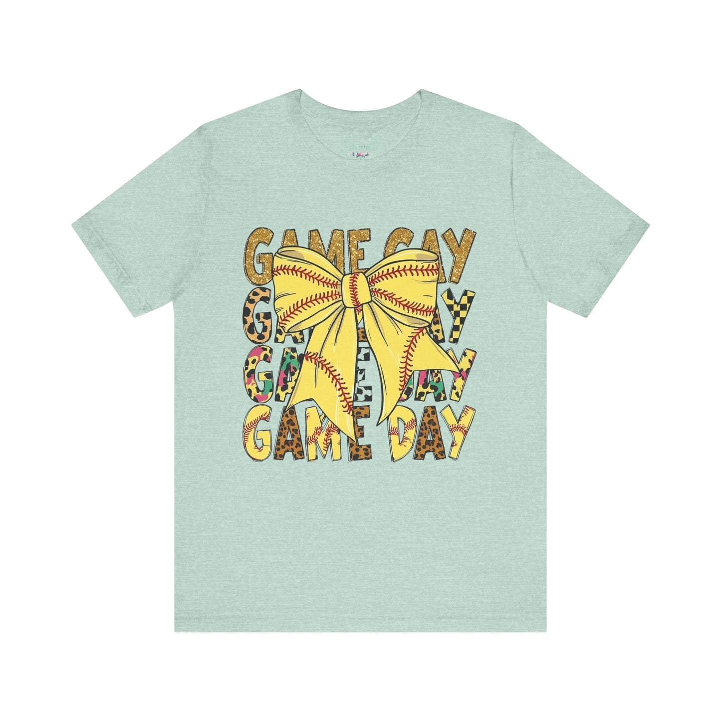 Softball Game Day Coquette Bow T Shirt