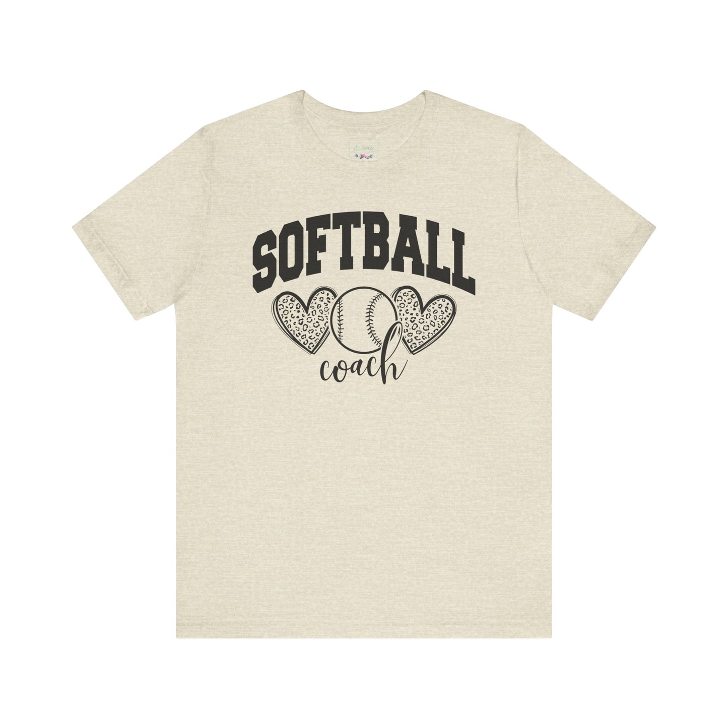Softball Coach Hearts T Shirt (Light)