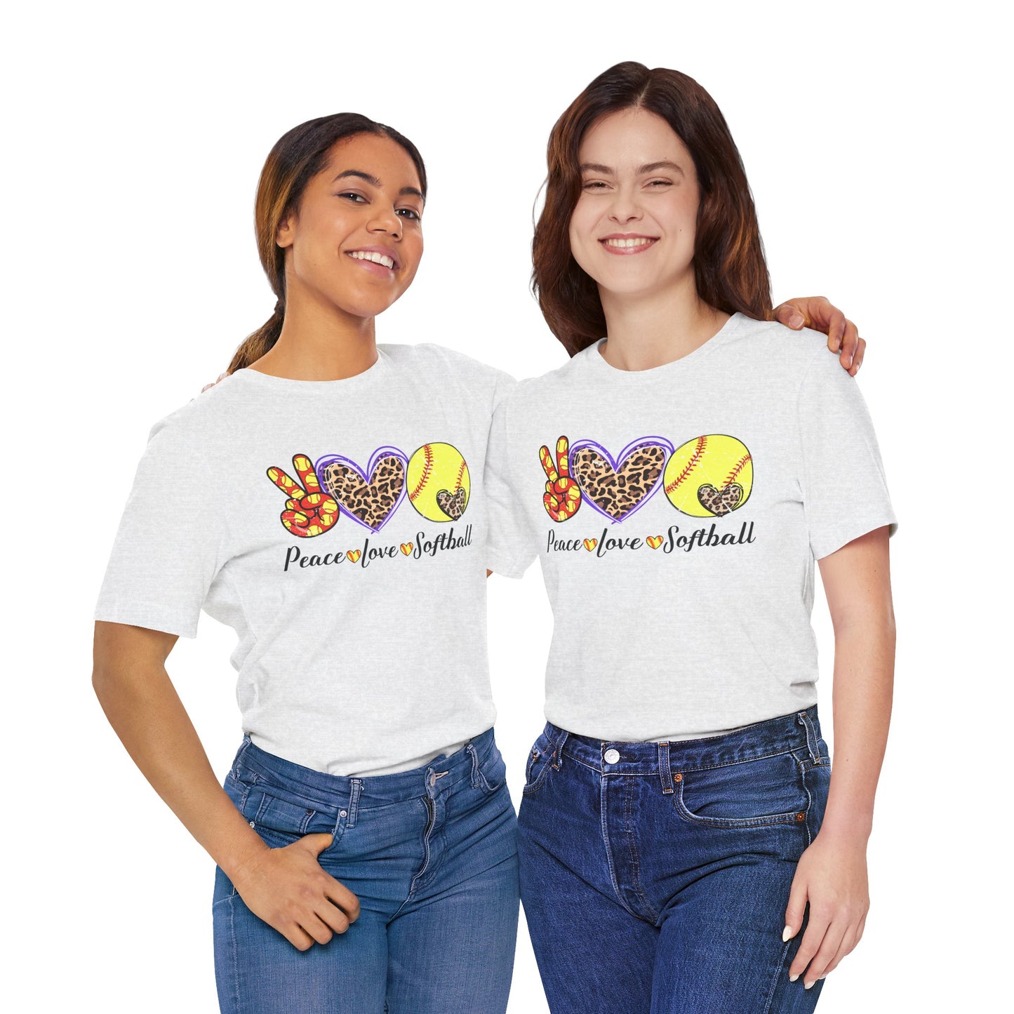 Peace Love Softball T Shirt (Light)