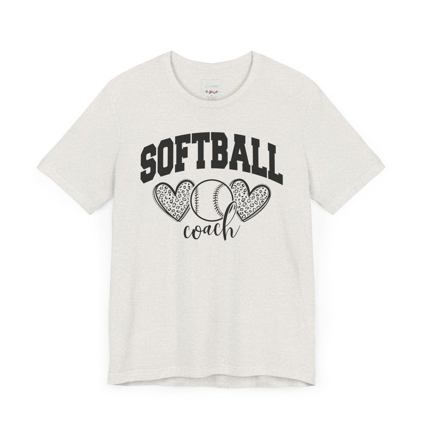 Softball Coach Hearts T Shirt (Light)