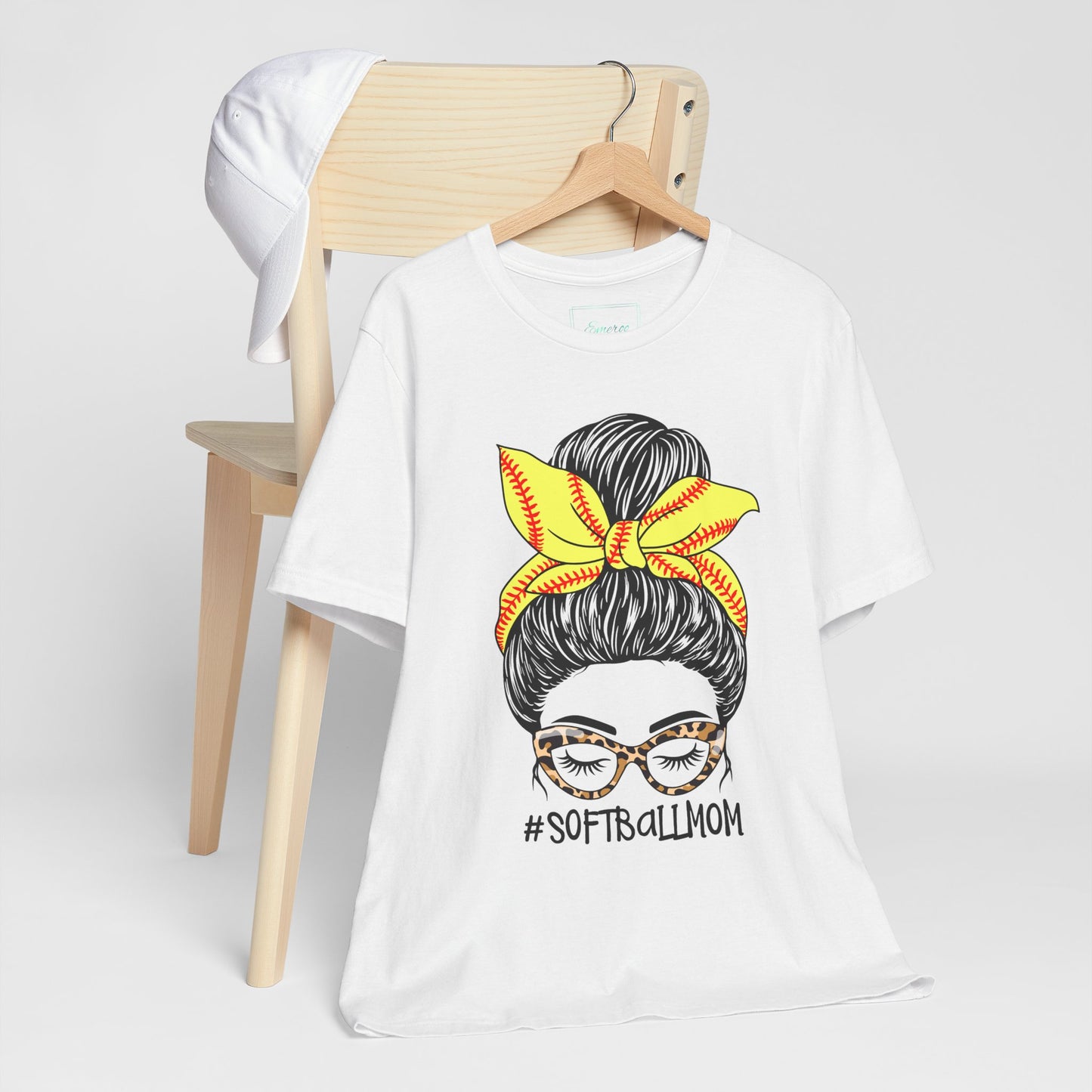Messy Bun Softball Mom T Shirt (Light)