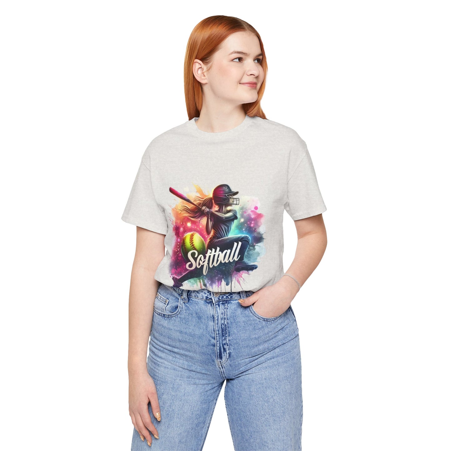 Paint splashed softball swing Jersey Tee