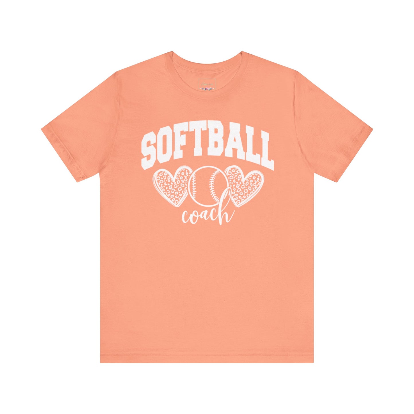 Softball Coach Hearts T Shirt (Light 1)