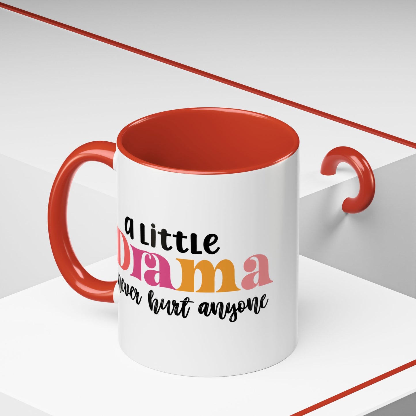 Sarcastic Accent Coffee Mug - "A little drama" - Fun Gift for Self-Care, Motivation, & Celebrations
