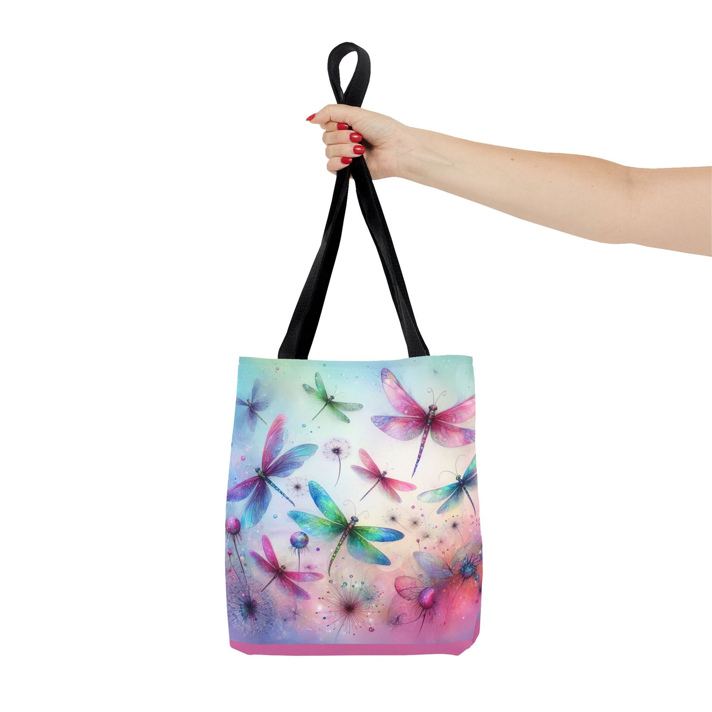 Dragonfly Tote Bag with Pastel Watercolor Design