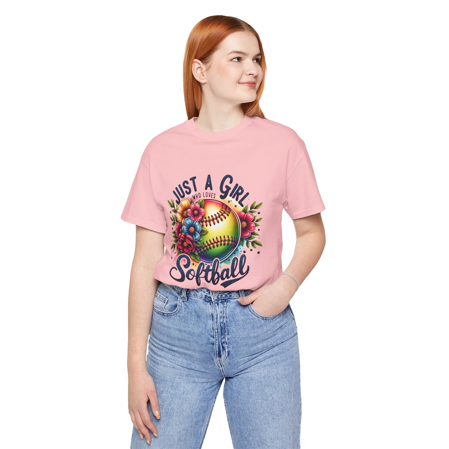 Just a girl who loves softball t-shirt