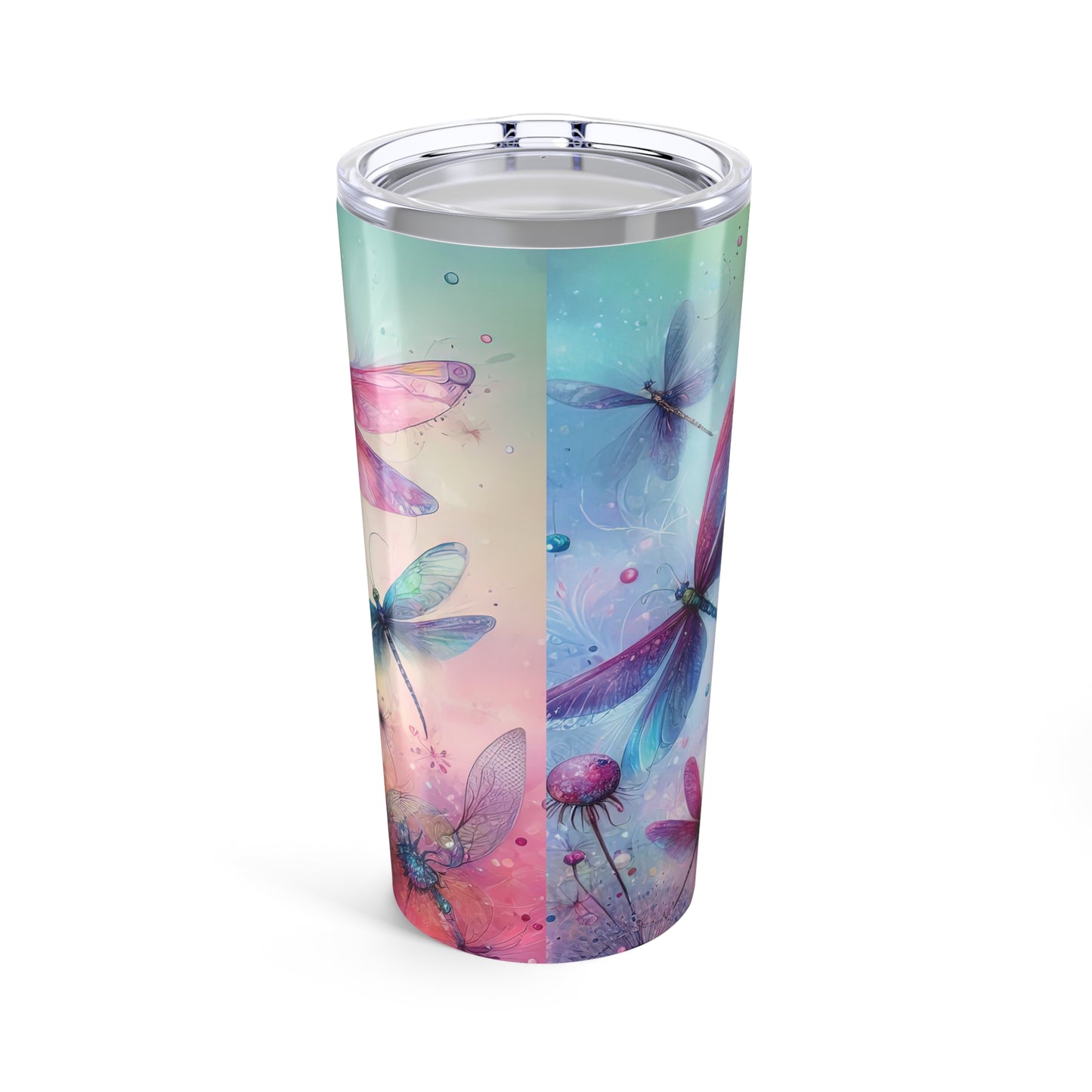 Colorful Watercolor Dragonflies Tumbler 20oz