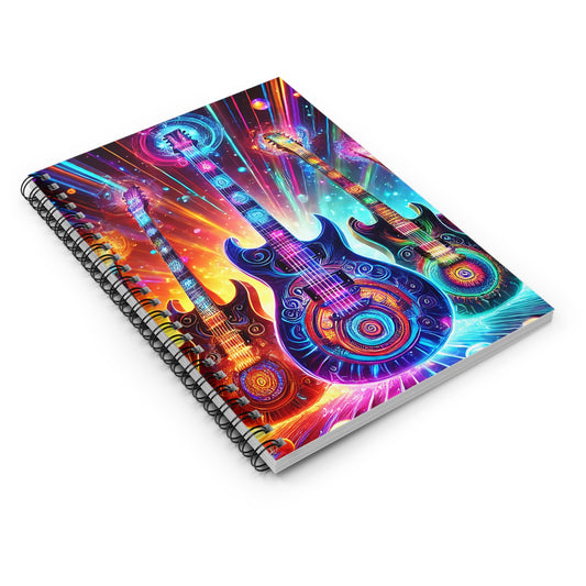Retro Guitars Spiral Notebook - Ruled Line