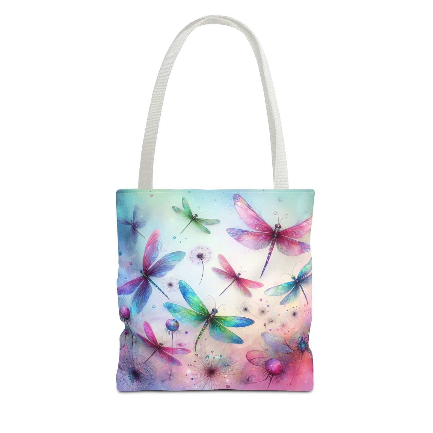 Dragonfly Tote Bag with Pastel Watercolor Design